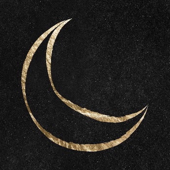 Crescent moon sticker, gold aesthetic | Free PSD Illustration - rawpixel