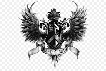 Crest Coat of arms Heraldry Art - Black wings badge 