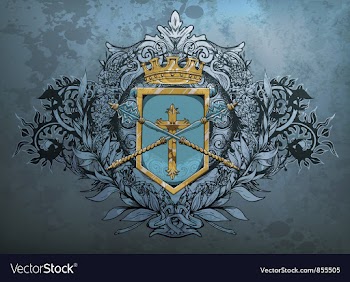 Crest with floral vector image