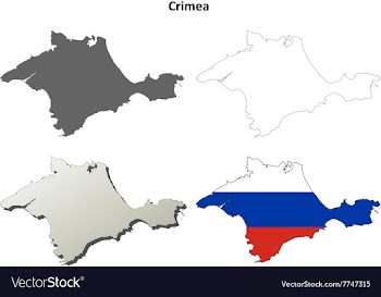 Crimea outline map set - Russian version vector image