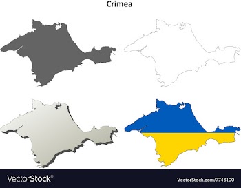Crimea outline map set - Ukrainian version vector image