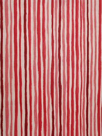 Crimson After Rain Striped Block Print