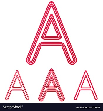 Crimson letter a logo design set vector image