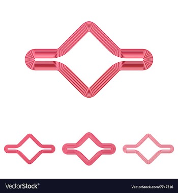 Crimson line abstract logo design set vector image