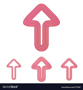 Crimson line arrow logo design set vector image