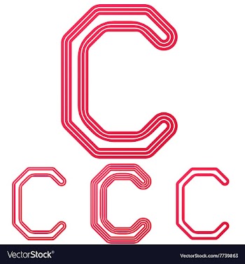 Crimson line c logo design set vector image