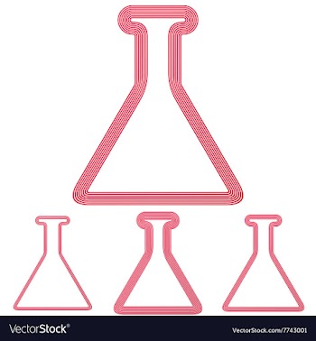 Crimson line chemistry logo design set vector image