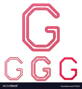 Crimson line g logo design set vector image