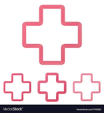 Crimson line plus logo design set vector image