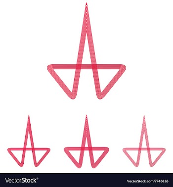 Crimson line research logo design set vector image