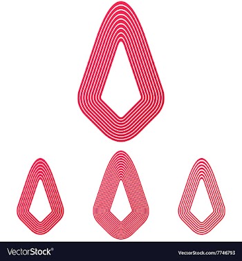 Crimson line technology logo design set vector image