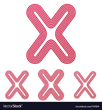 Crimson line x logo design set vector image