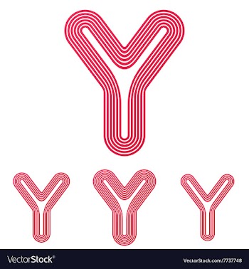 Crimson line y logo design set vector image