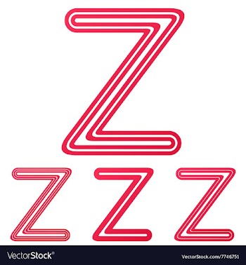 Crimson line z logo design set vector image