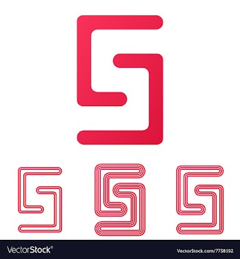 Crimson s letter logo design set vector image