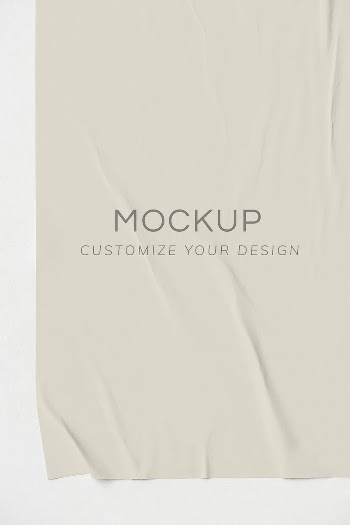 Crinkled paper mockup on the wall | Free PSD Mockup - rawpixel