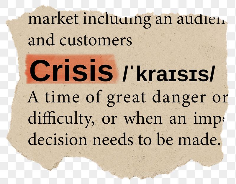 Crisis png dictionary word sticker, | Free PNG - rawpixel