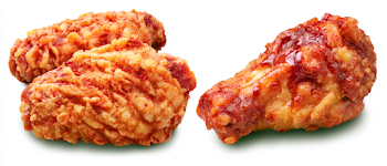 Crispy Fried Chicken Wings Isolated on White Background