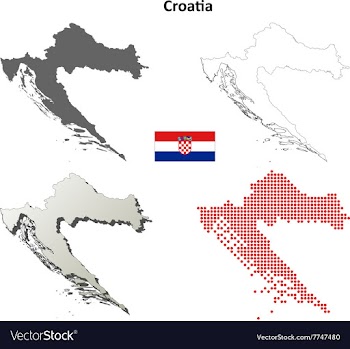 Croatia outline map set vector image