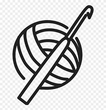 Crochet Black And White Clipart - Crochet Hook And Yarn