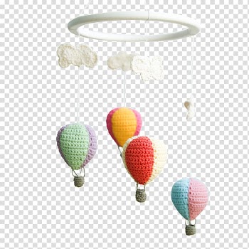 Crochet Jewelry Hot air balloon Amigurumi, air balloon transparent background PNG clipart