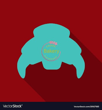 Croissant icon in flat style isolated on vector image
