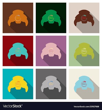 Croissant icon in flat style isolated on vector image