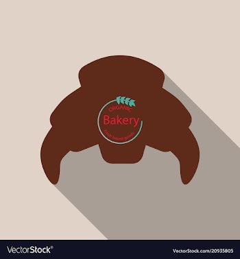 Croissant icon in flat style isolated on vector image