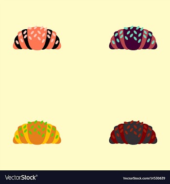 Croissant set icons vector image