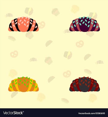 Croissants collection vector image