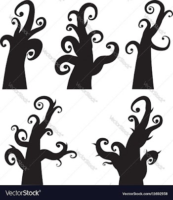 Crooked Spooky Trees2 vector image