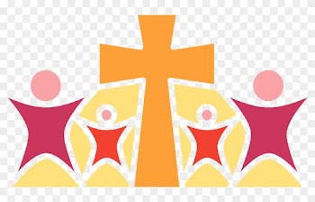 Cross And Abstract People - Clip Art