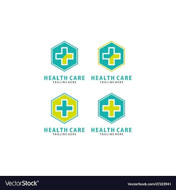 Cross plus medical logo icon design template elem vector image