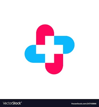 Cross plus medical logo icon design template vector image