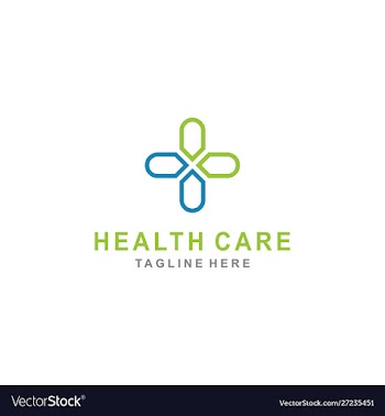 Cross plus sign with line art for medical logo vector image