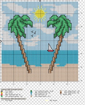 Cross-stitch Flowering plant Line Tree Pattern, line transparent background PNG clipart