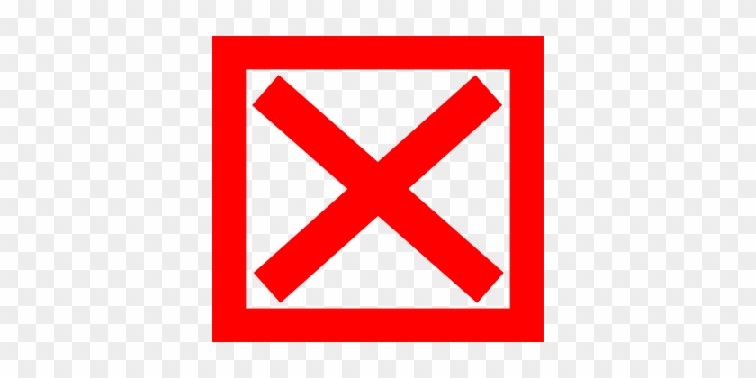 Cross X Red Square Delete Wrong Symbol Ico - Red X In A Box