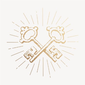 Crossed keys clipart, gold mystical | Free Photo Illustration - rawpixel