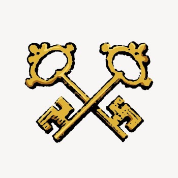 Crossed keys clipart, vintage object | Free PSD Illustration - rawpixel