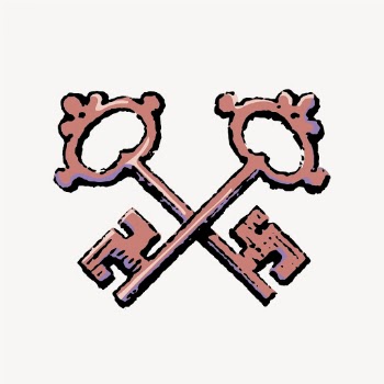 Crossed keys clipart, vintage object | Free Vector Illustration - rawpixel