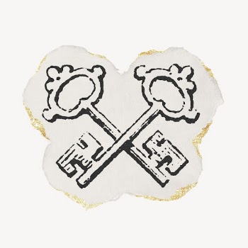 Crossed keys drawing, ripped paper, | Free PSD Illustration - rawpixel
