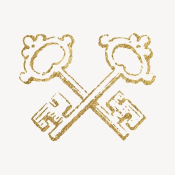 Crossed keys gold sticker, aesthetic | Free Vector Illustration - rawpixel