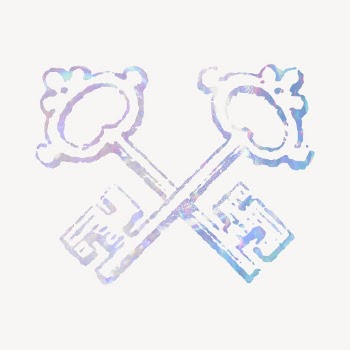 Crossed keys holographic clipart, aesthetic | Free Vector Illustration - rawpixel