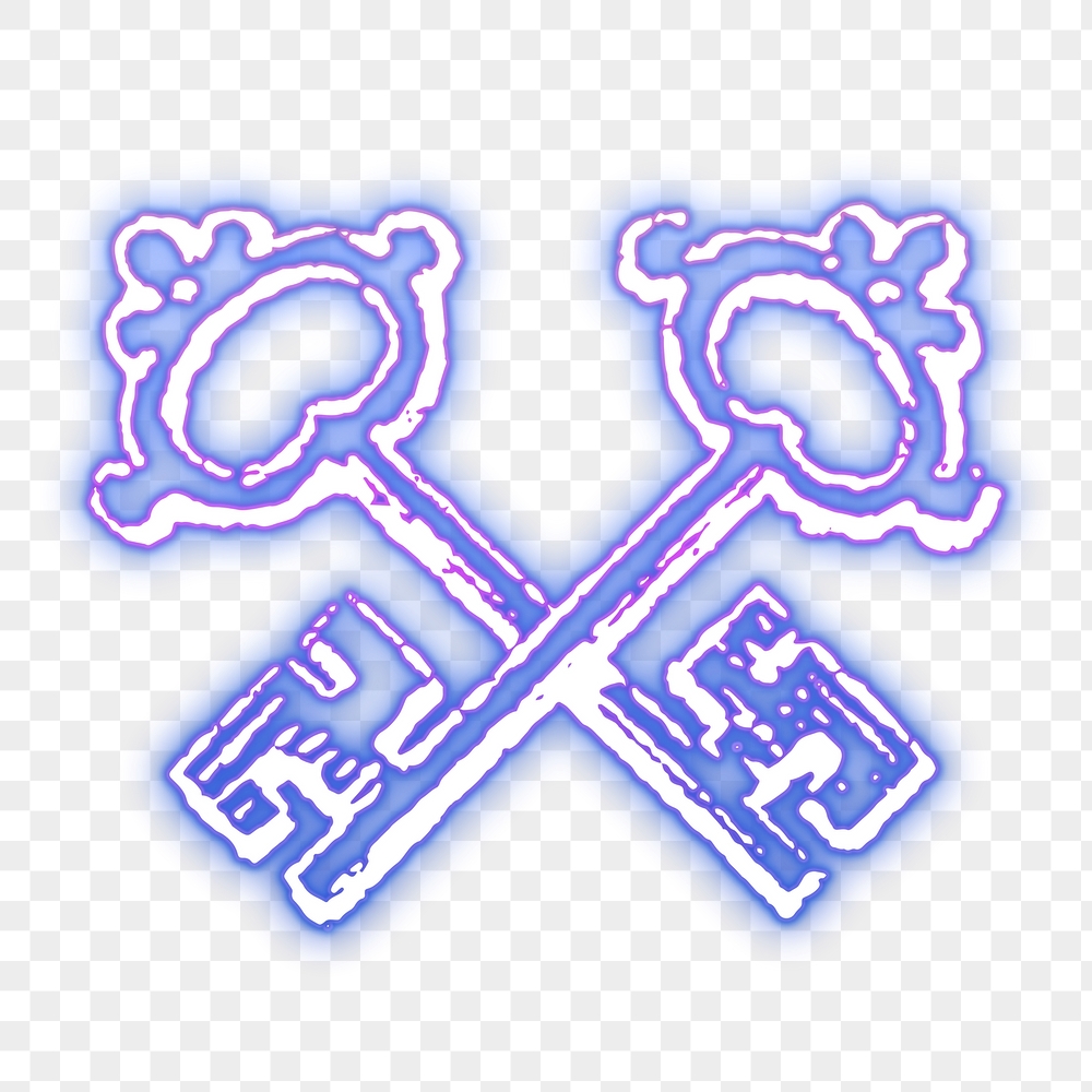 Crossed keys png sticker, purple | Free PNG - rawpixel