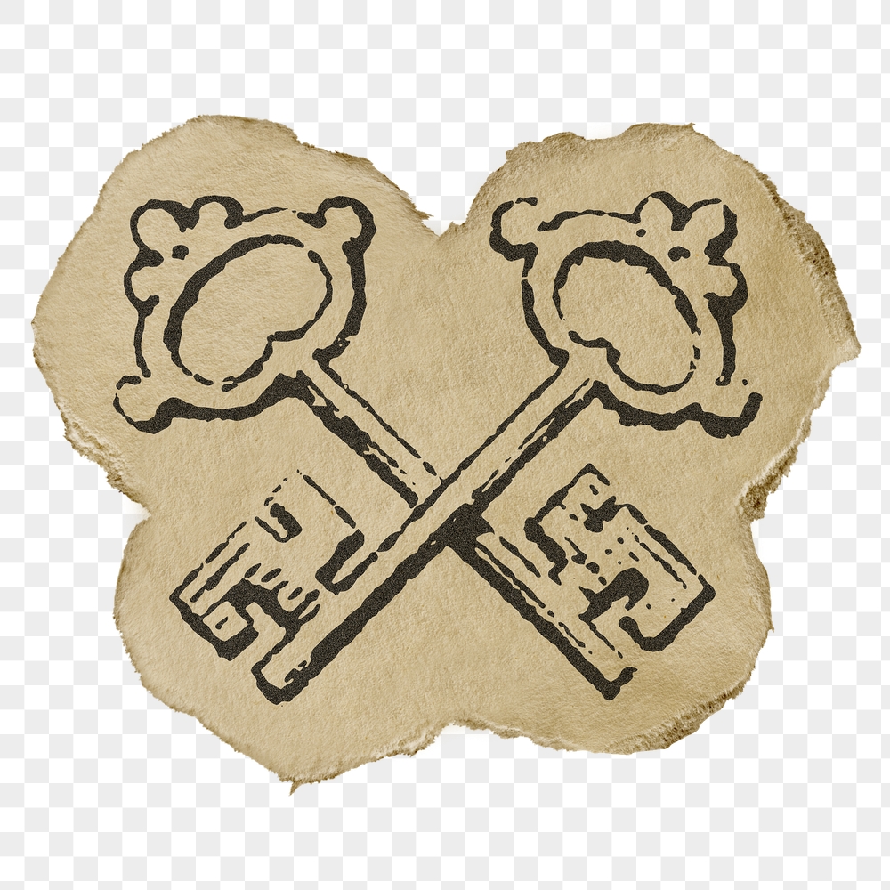 Crossed keys png sticker, ripped | Free PNG Illustration - rawpixel