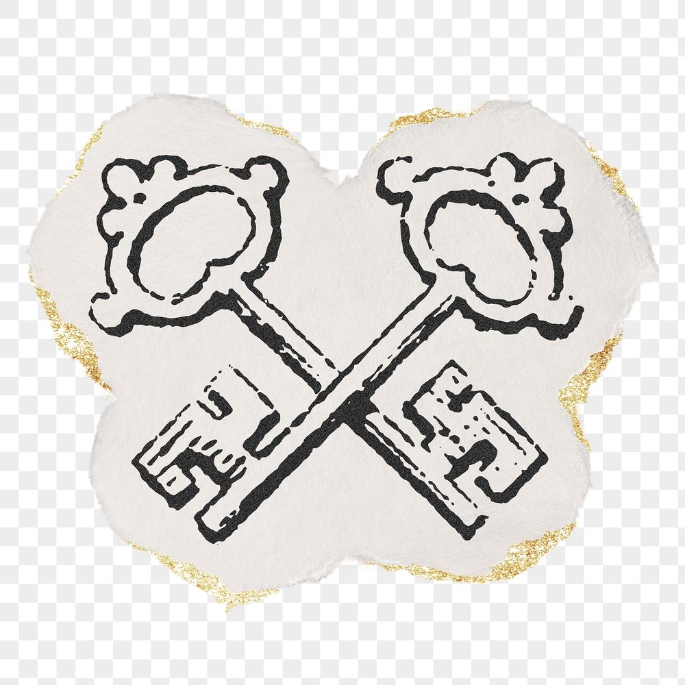 Crossed keys png sticker, ripped | Free PNG Illustration - rawpixel
