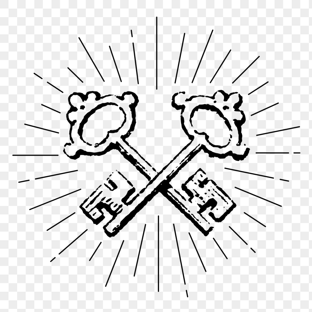 Crossed keys png sticker, vintage | Free PNG Illustration - rawpixel