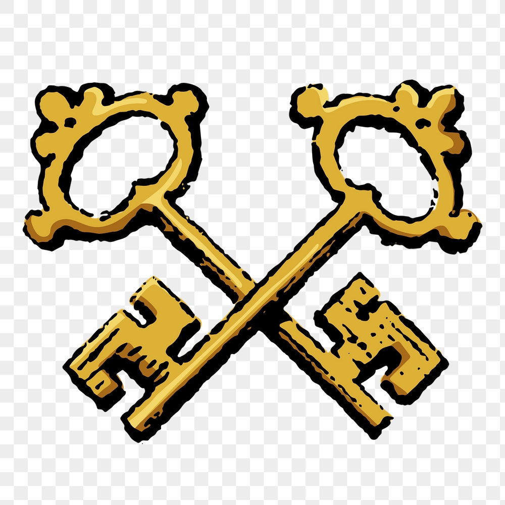 Crossed keys png sticker, vintage | Free PNG Illustration - rawpixel