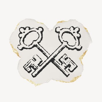 Crossed keys ripped paper clipart, | Free Vector Illustration - rawpixel