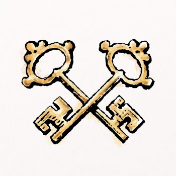 Crossed keys watercolor clipart, gold | Free PSD Illustration - rawpixel